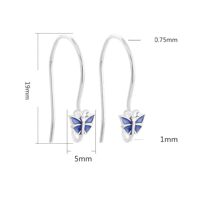 Butterfly Clip Earrings Hook Setting Wholesale Sterling Silver Rose Gold Fine 925 5x19mm For One Stone Pearl Bead No Prongs DIY Jewelry