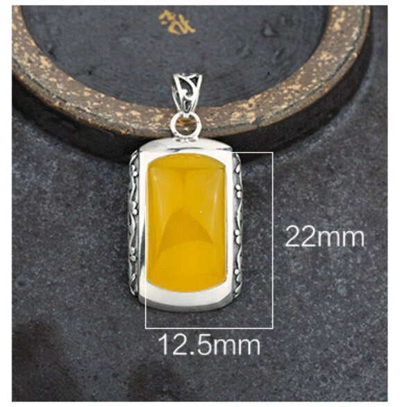 Vintage Flower Rectangle Base Pendant Setting Fine Sterling Silver 925 12.5x22mm For One Stone Gemstone No Prongs DIY Jewelry Wholesale