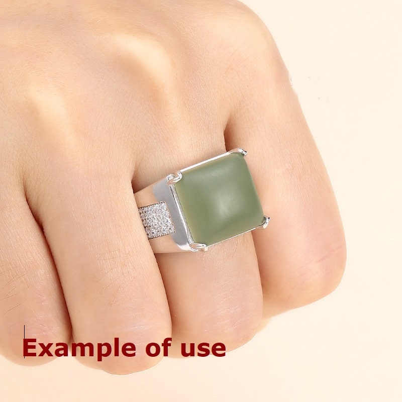 Ring Blank Setting 1pc Sterling Silver 925 Crystals Square White Gold Fine 13mm For One Stone Gemstone Adjustable Four Prongs Wholesale