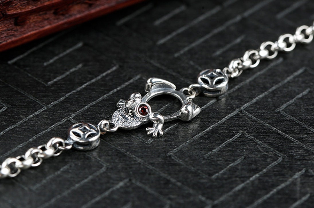 Retro Frog Oval Cup Chain Mount Bracelet Setting Sterling Silver Antique Fine 925 8x9mm For One Stone Bead No Prongs DIY Jewelry Wholesale