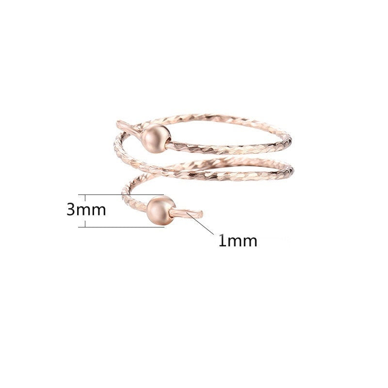 Ring Blank Setting 1pc Sterling Silver 925 Wrap-Around Pin Rose Gold Fine 4-6mm For Two Pearls Beads Adjustable No Prongs Wholesale