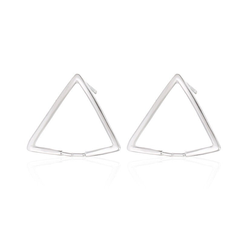 Triangle Clip Buckle Earrings Stud Setting Sterling Silver White Gold Bezel Fine 925 8-10mm For One Pearl No Prongs DIY Jewelry Wholesale