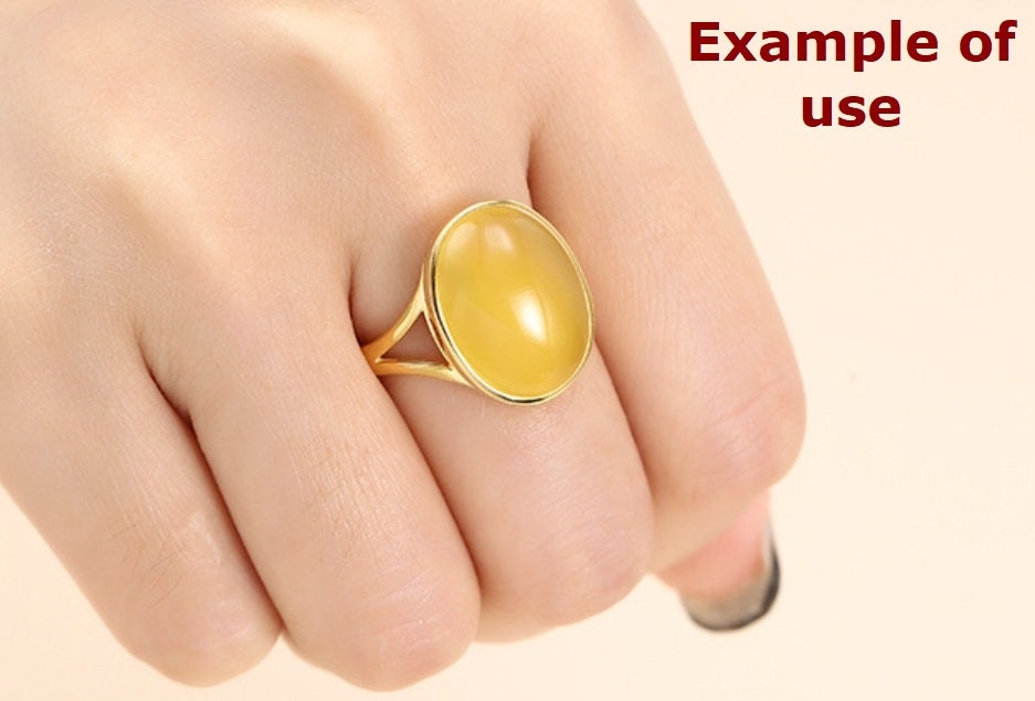 Ring Blank Setting 1pc Sterling Silver 925 Simple Smooth Oval Gold Adjustable Fine 3-22mm For One Stone Gemstone No Prongs Wholesale