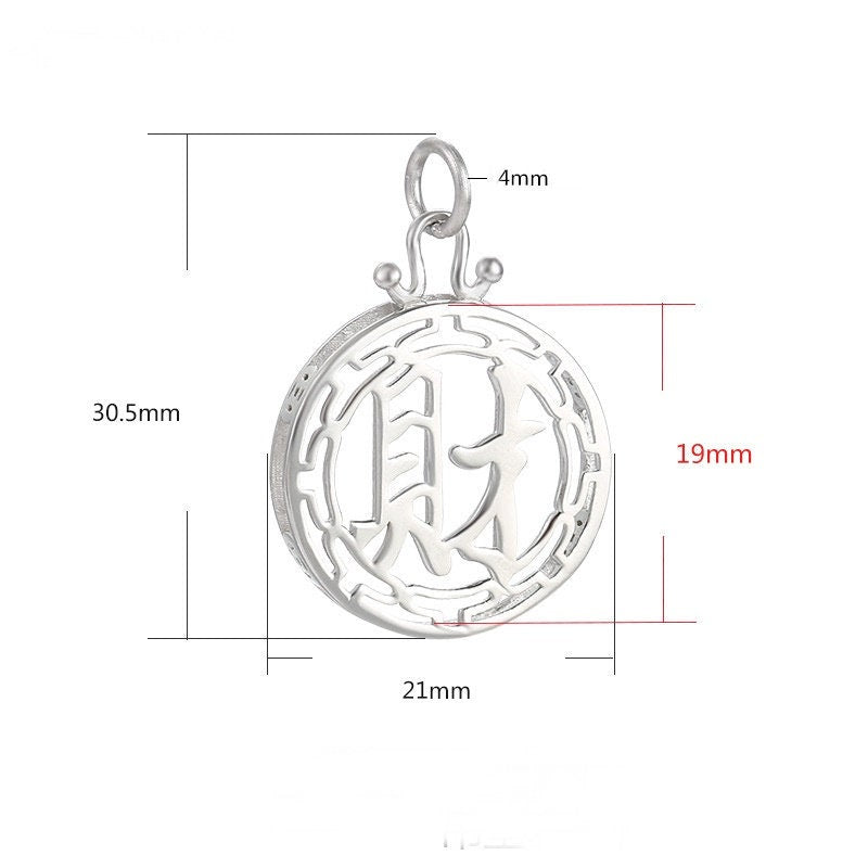 Round Vintage Base Pendant Setting Fine Sterling Silver White Gold 925 19x19 mm For One Stone Gemstone No Prongs DIY Jewelry Wholesale