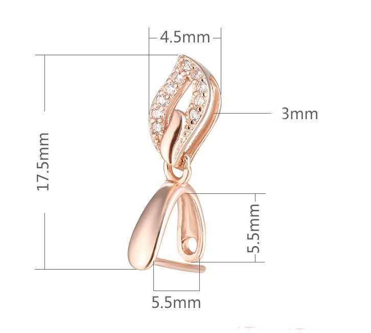 Crystals Leaf Buckle Clip Pendant Blank Setting Sterling Silver Gold Fine 925 5.5x5.5 mm For One Stone Bead No Prongs DIY Jewelry Wholesale