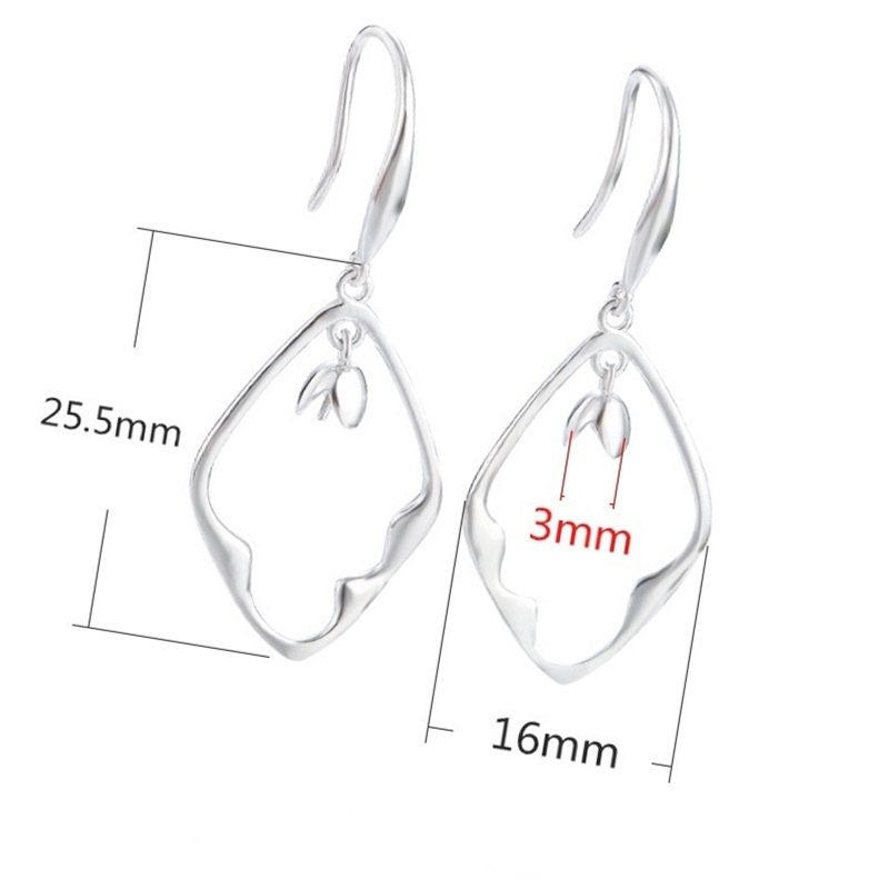 Leaf Frame Cup Pin Base Hook Earrings Setting Bezel Sterling Silver Gold Fine 925 3 mm For One Pearl Bead No Prongs DIY Jewelry Wholesale