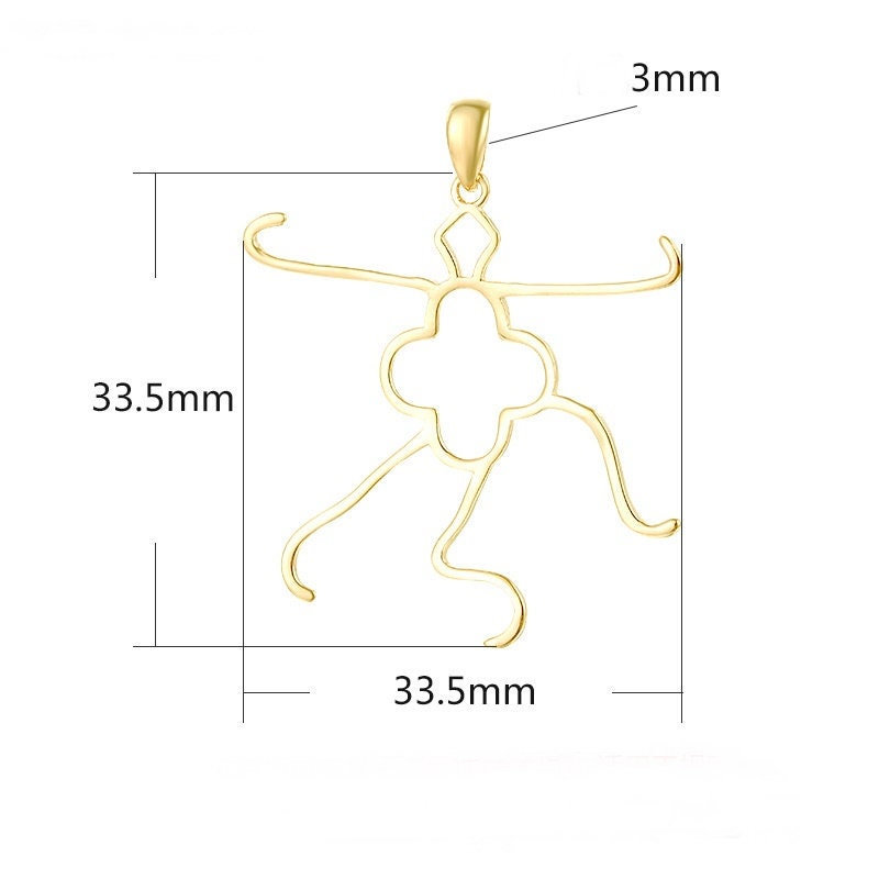 Freeform Wrap Bendable Adjustable Base Pendant Setting 925 Sterling Silver Gold Fine 33.5mm For One Irregular Bead DIY Jewelry Wholesale