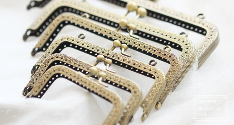 Purse Frame 2 1/2 - 8 Inches 6-20cm Antique Bronze Metal Vintage Pattern Snap Clasp Bag Sewing Clutch Handbag Making Hardware Accessories