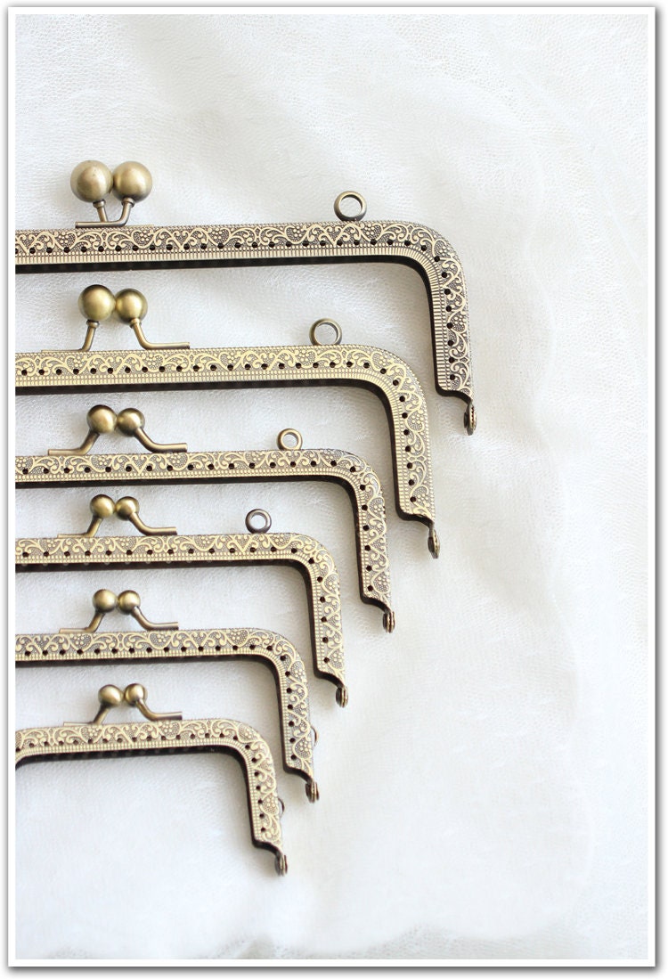 Purse Frame 2 1/2 - 8 Inches 6-20cm Antique Bronze Metal Vintage Pattern Snap Clasp Bag Sewing Clutch Handbag Making Hardware Accessories