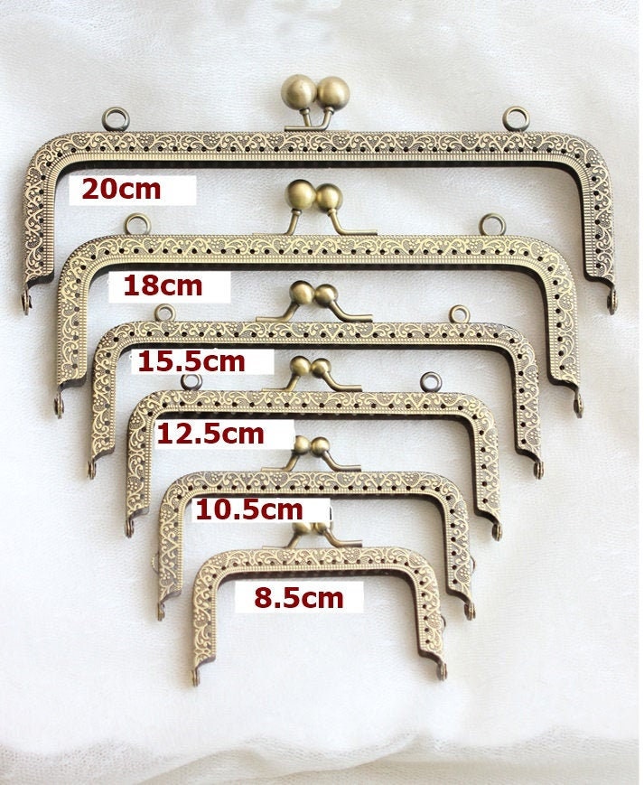 Purse Frame 2 1/2 - 8 Inches 6-20cm Antique Bronze Metal Vintage Pattern Snap Clasp Bag Sewing Clutch Handbag Making Hardware Accessories