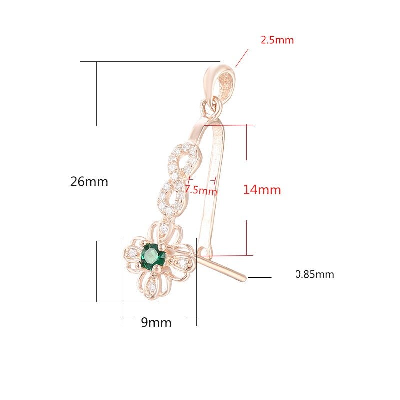 Crystals Flower Leaf Buckle Clip Pendant Setting Sterling Silver Rose Gold Fine 925 7.5x14mm For One Bead No Prongs DIY Jewelry Wholesale