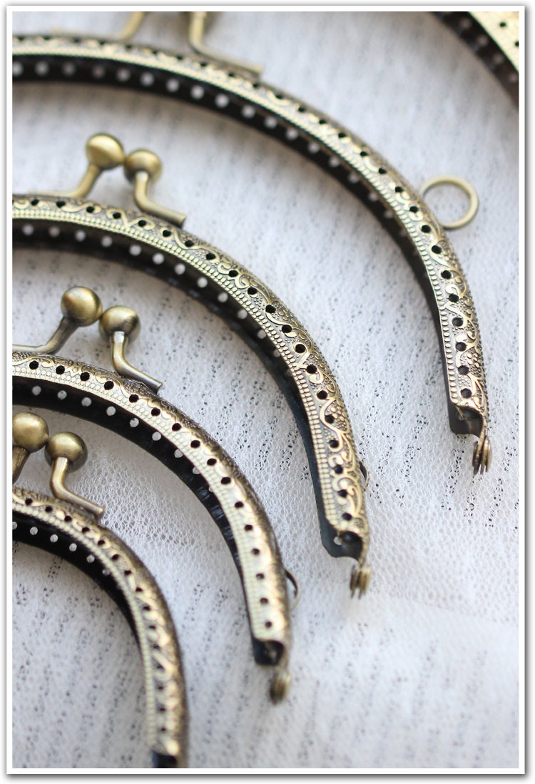 Bronze Arch Purse Frame Metal Vintage Pattern Snap Clasp For Bag Sewing Clutch Handbag Making Findings Hardware Supply Accessories 5-20cm