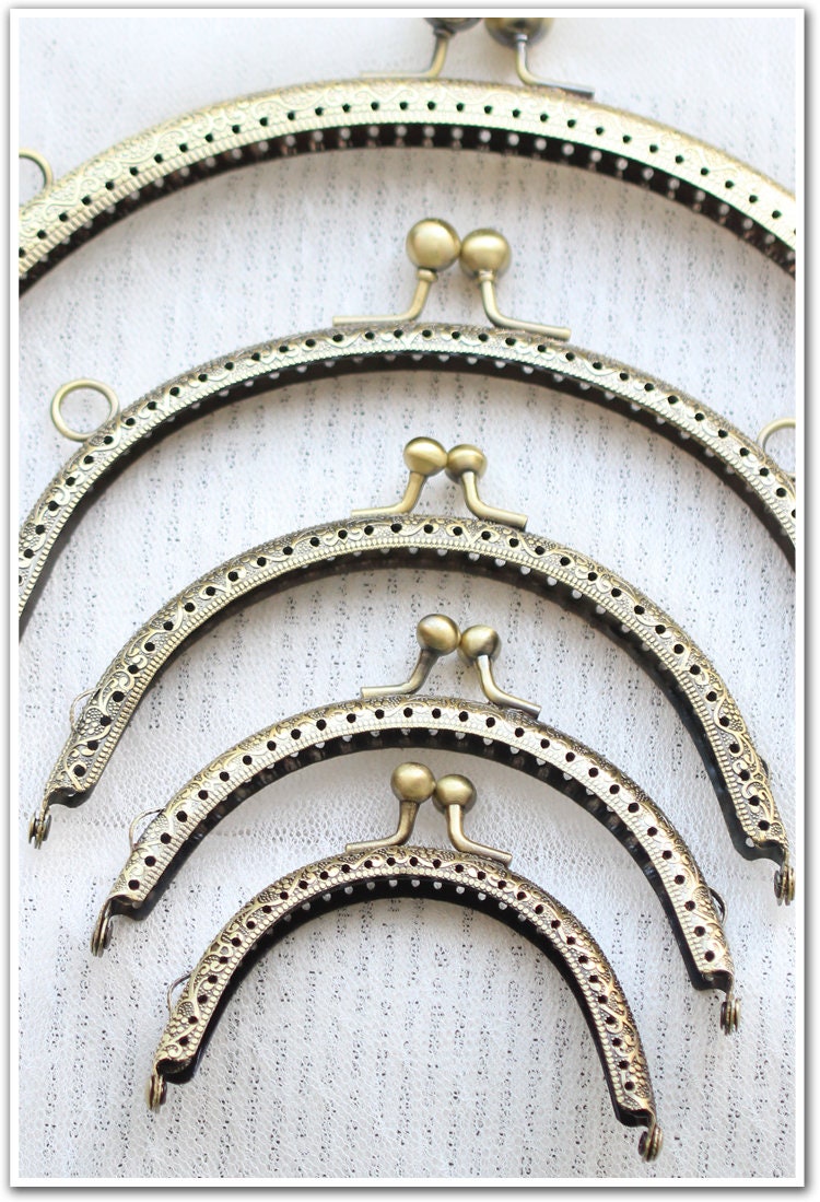 Bronze Arch Purse Frame Metal Vintage Pattern Snap Clasp For Bag Sewing Clutch Handbag Making Findings Hardware Supply Accessories 5-20cm