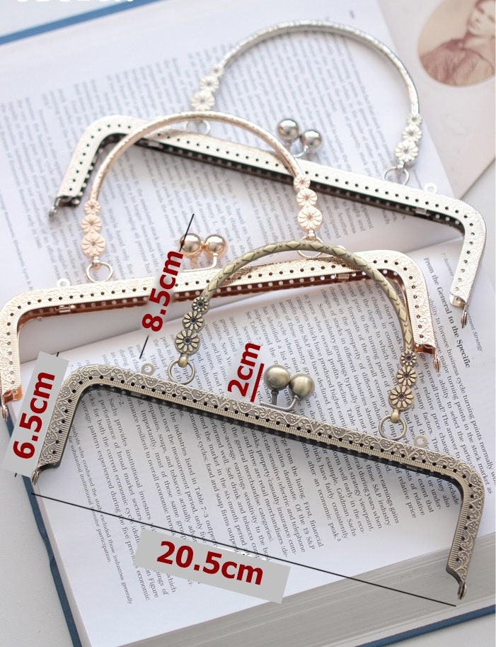 Bronze Black Silver Purse Frame Metal Vintage Snap Clasp For Bag Sewing Clutch Handbag Making Findings Hardware Supply Accessories 20.5cm