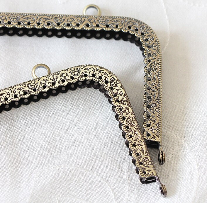 Antique Bronze Purse Frame Metal Vintage Brown Snap Clasp For Bag Sewing Clutch Handbag Making Findings Hardware Supply Accessories 8-25cm