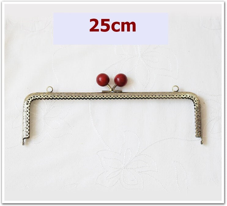 Bronze Purse Frame Metal Vintage Wine Red Snap Clasp For Bag Sewing Clutch Handbag Making Findings Hardware Supply Accessories 8-25cm