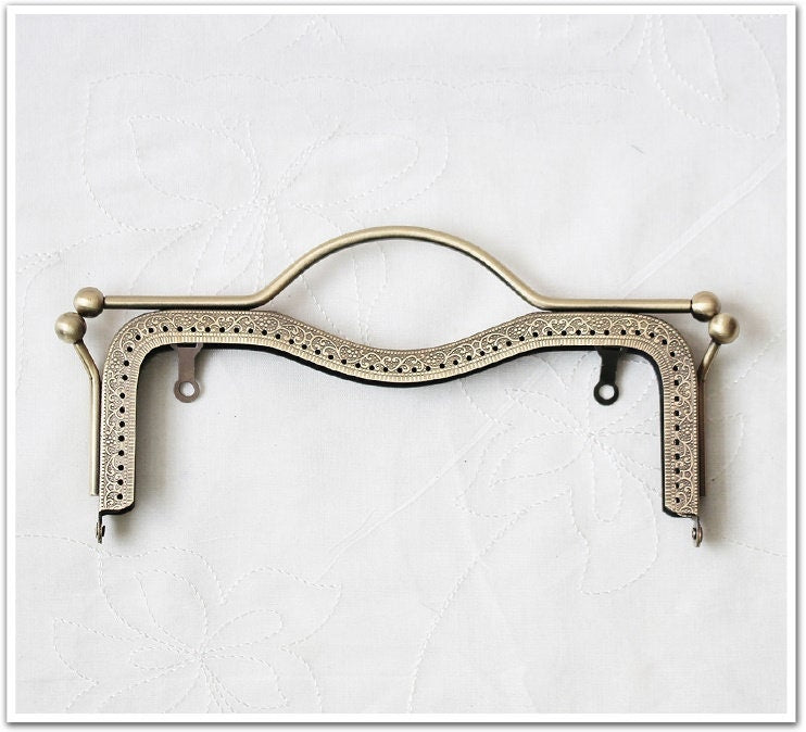 Bronze Black Gold Silver Purse Frame Metal Vintage Snap Clasp For Bag Sewing Clutch Handbag Making Findings Hardware Supply Accessories 20cm