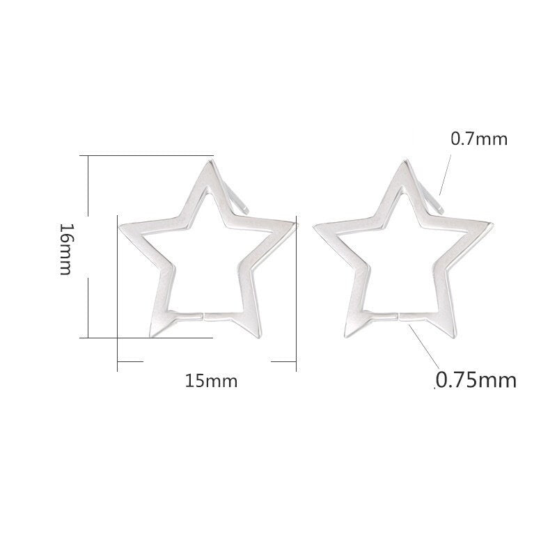 Star Clip Buckle Earrings Stud Setting Sterling Silver White Gold Bezel Fine 925 8-10mm For One Pearl Bead No Prongs DIY Jewelry Wholesale