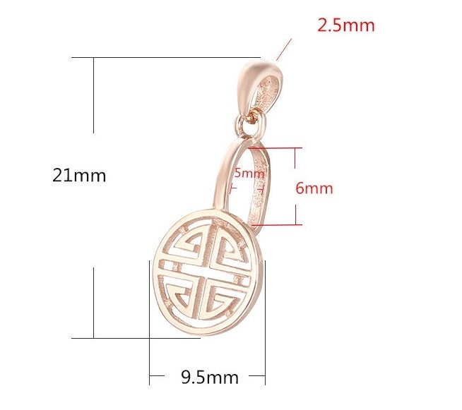 Vintage Round Buckle Clip Pendant Setting Sterling Silver White Gold Fine 925 5x6mm For One Donut Bead No Prongs DIY Jewelry Wholesale