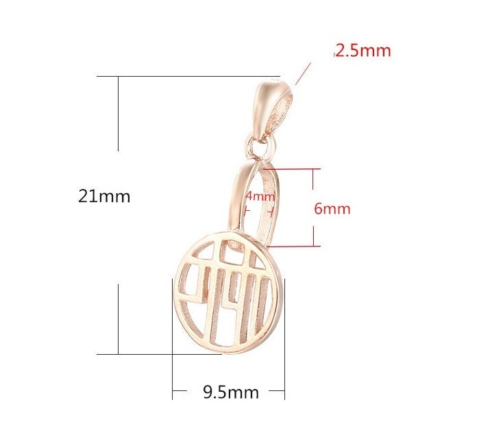 Vintage Round Buckle Clip Pendant Setting Sterling Silver White Rose Gold Fine 925 4x6mm For One Donut Bead No Prongs DIY Jewelry Wholesale