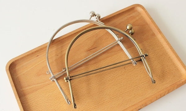 Bronze Silver Arc Purse Frame Metal Vintage Snap Clasp For Bag Sewing Clutch Handbag Making Findings Hardware Supply Accessories 15cm