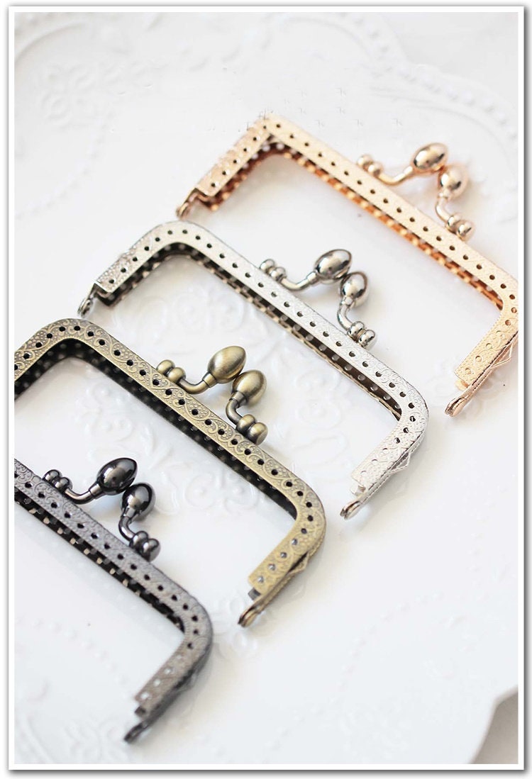 Gold Black Silver Purse Frame Metal Vintage Snap Clasp For Bag Sewing Clutch Handbag Making Findings Hardware Supply Accessories 10.5cm