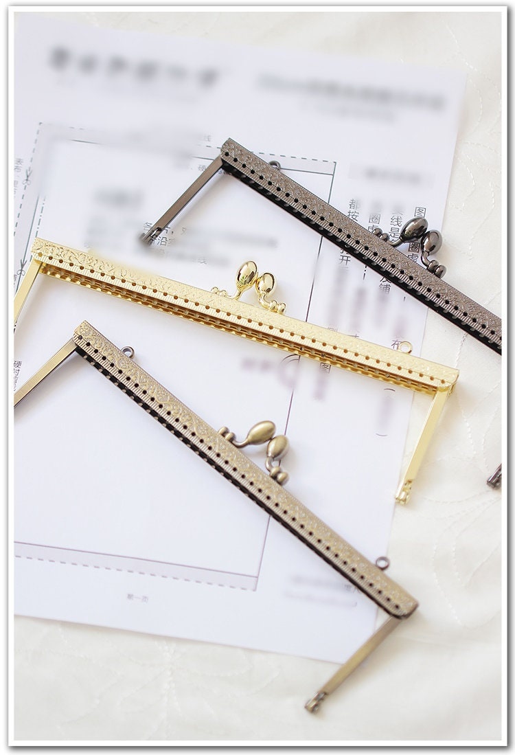 Gold Black Bronze Purse Frame Metal Vintage Snap Clasp For Bag Sewing Clutch Handbag Making Findings Hardware Supply Accessories 20cm