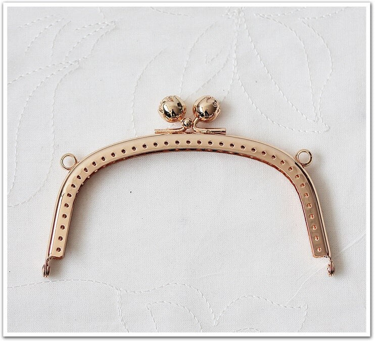 Gold Bronze Purse Frame Metal Vintage Flower Snap Clasp For Bag Sewing Clutch Handbag Making Findings Hardware Supply Accessories 12.5cm