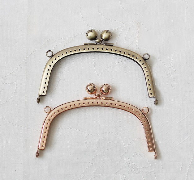 Gold Bronze Purse Frame Metal Vintage Flower Snap Clasp For Bag Sewing Clutch Handbag Making Findings Hardware Supply Accessories 12.5cm