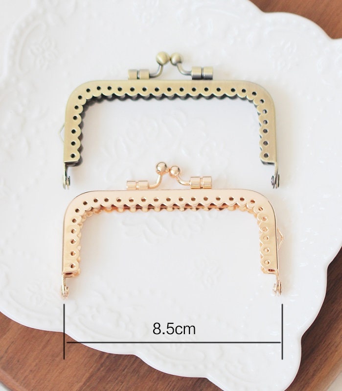 Antique Bronze Purse Frame Metal Vintage Pattern Snap Clasp For Bag Sewing Clutch Handbag Making Findings Hardware Supply Accessories 8.5cm