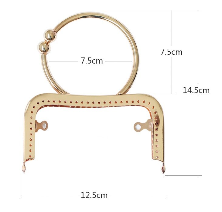 Silver Gold Bronze Purse Frame Metal Vintage Snap Clasp For Bag Sewing Clutch Handbag Making Findings Hardware Supply Accessories 12.5cm