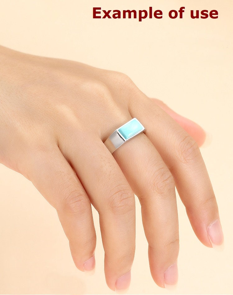 Ring Blank Setting 1pc Sterling Silver 925 Smooth Rectangle Base Retro Fine 5x10mm For One Stone Gemstone Adjustable No Prongs Wholesale