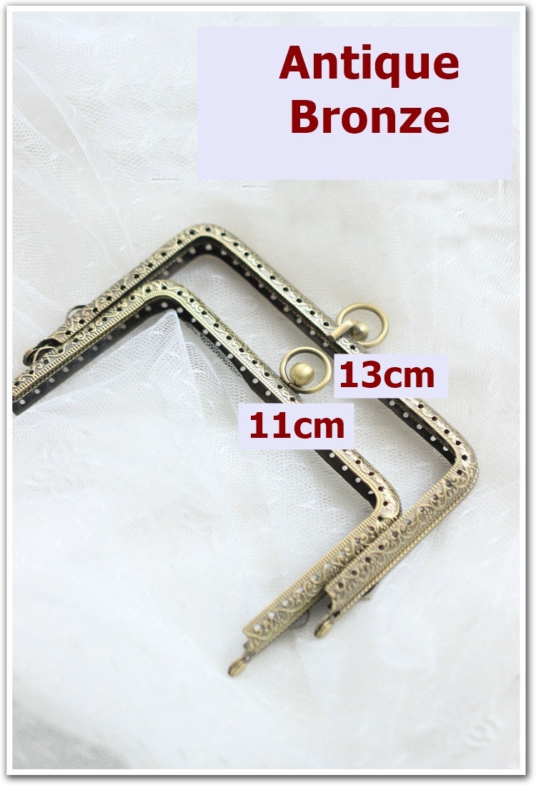 Silver Gold Bronze Purse Frame Metal Vintage Snap Clasp For Bag Sewing Clutch Handbag Making Findings Hardware Supply Accessories 11-13cm