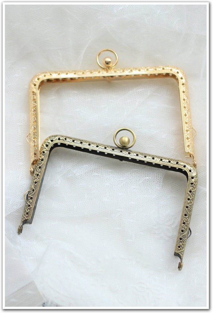 Silver Gold Bronze Purse Frame Metal Vintage Snap Clasp For Bag Sewing Clutch Handbag Making Findings Hardware Supply Accessories 11-13cm