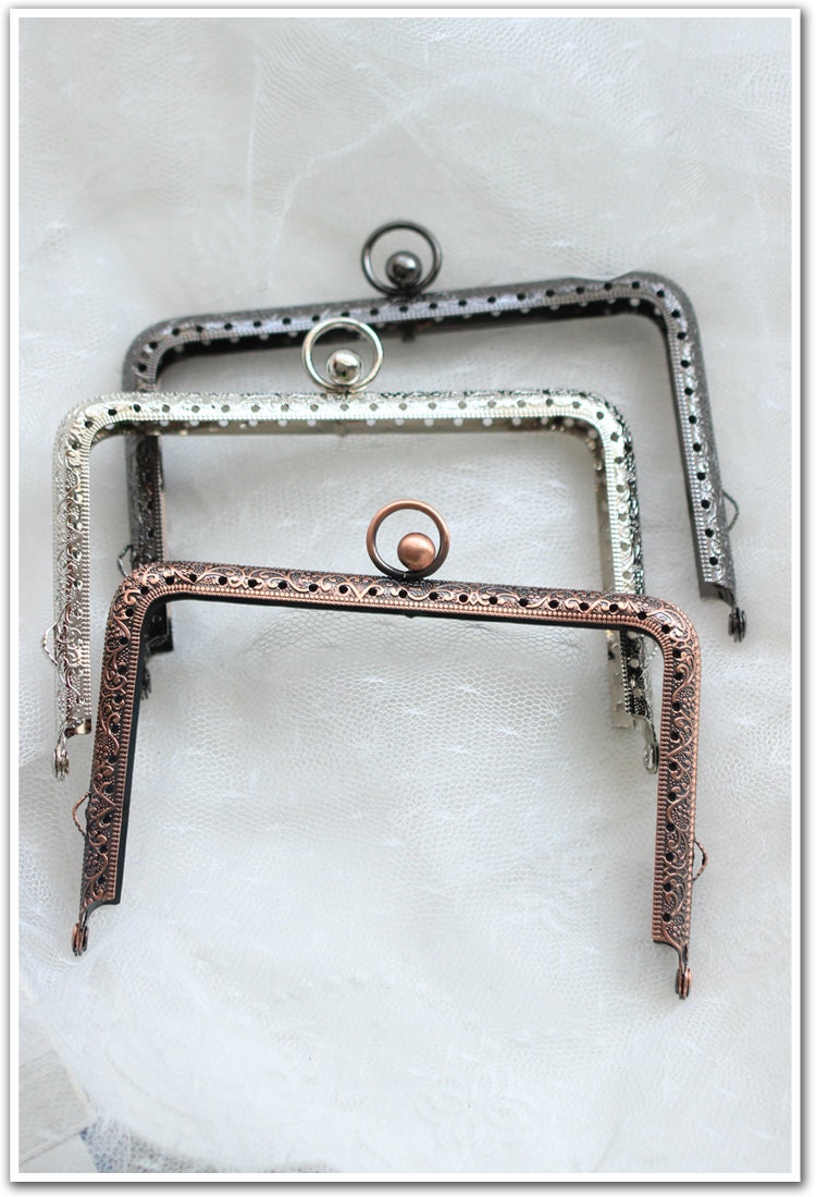 Silver Gold Bronze Purse Frame Metal Vintage Snap Clasp For Bag Sewing Clutch Handbag Making Findings Hardware Supply Accessories 11-13cm