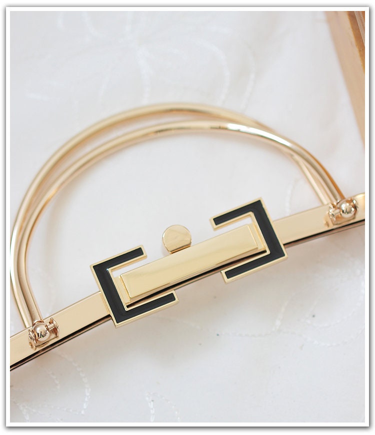 Gold Purse Frame Metal Vintage Pattern Snap Clasp For Bag Sewing Clutch Handbag Making Findings Hardware Supply Accessories 28.5cm