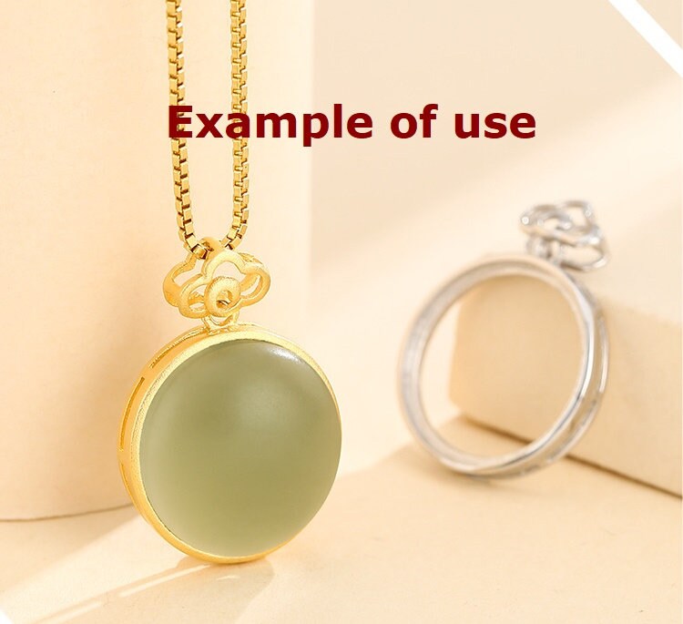 Retro Flower Round Base Pendant Setting Bezel Sterling Silver Gold Fine 925 15x15mm For One Stone Gemstone No Prongs DIY Jewelry Wholesale