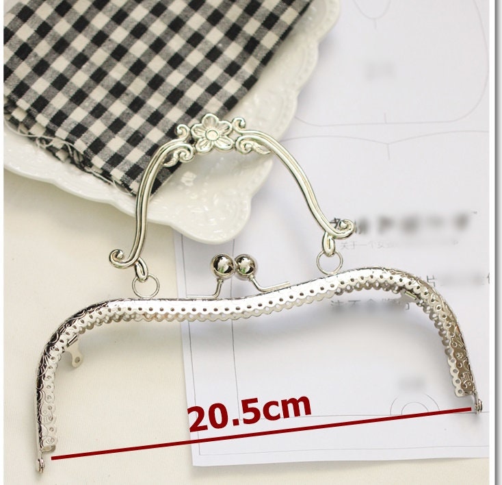 Gold Bronze Purse Frame Metal Vintage Pattern Snap Clasp For Bag Sewing Clutch Handbag Making Findings Hardware Supply Accessories 20.5cm