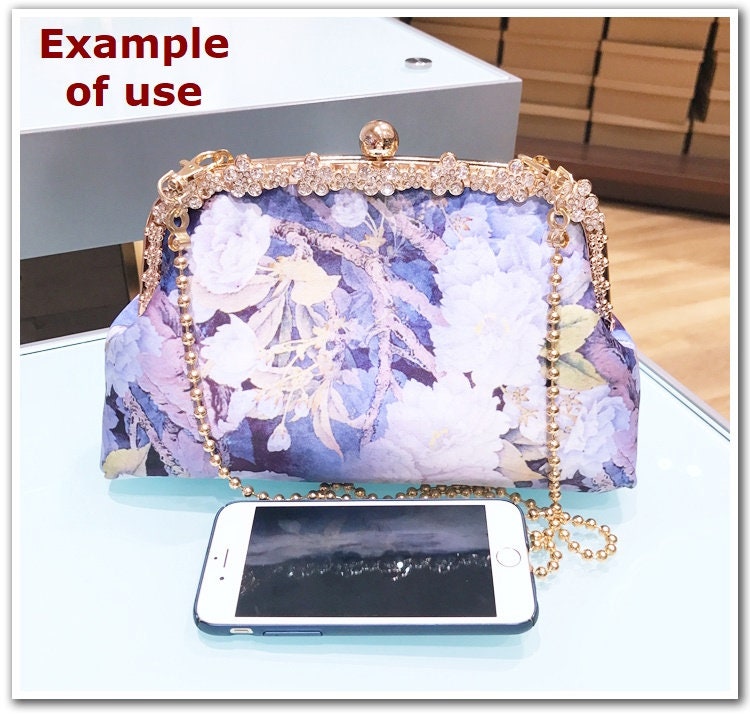 Gold Purse Frame Metal Vintage Flowers Pattern Snap Clasp For Bag Sewing Clutch Handbag Making Findings Hardware Supply Accessories 22.5cm