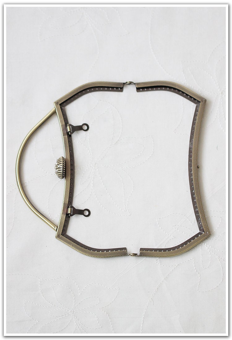 Bronze Gold Purse Frame Metal Vintage Shell Snap Clasp For Bag Sewing Clutch Handbag Making Findings Hardware Supply Accessories 18cm