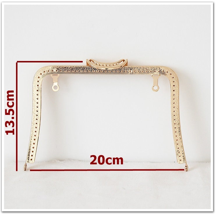 Gold Purse Frame Metal Vintage Pattern Snap Clasp For Bag Sewing Clutch Handbag Making Findings Hardware Supply Accessories 20cm