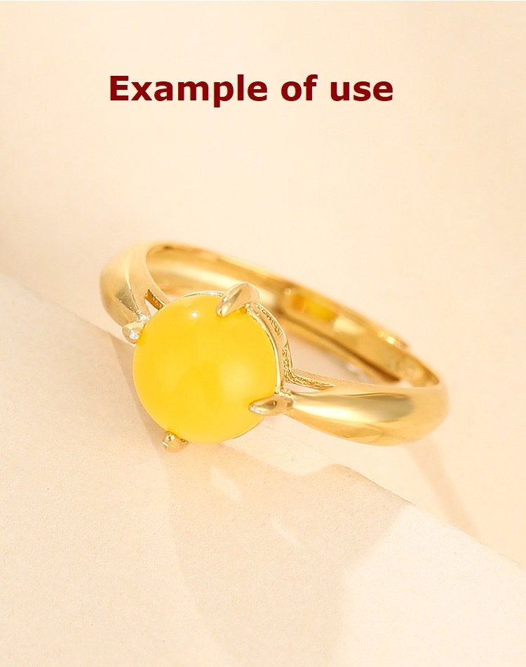 Ring Blank Setting 1pc Sterling Silver 925 5pcs Simple Round Base Gold Fine 3-15mm One Stone Adjustable Four Prongs Wholesale