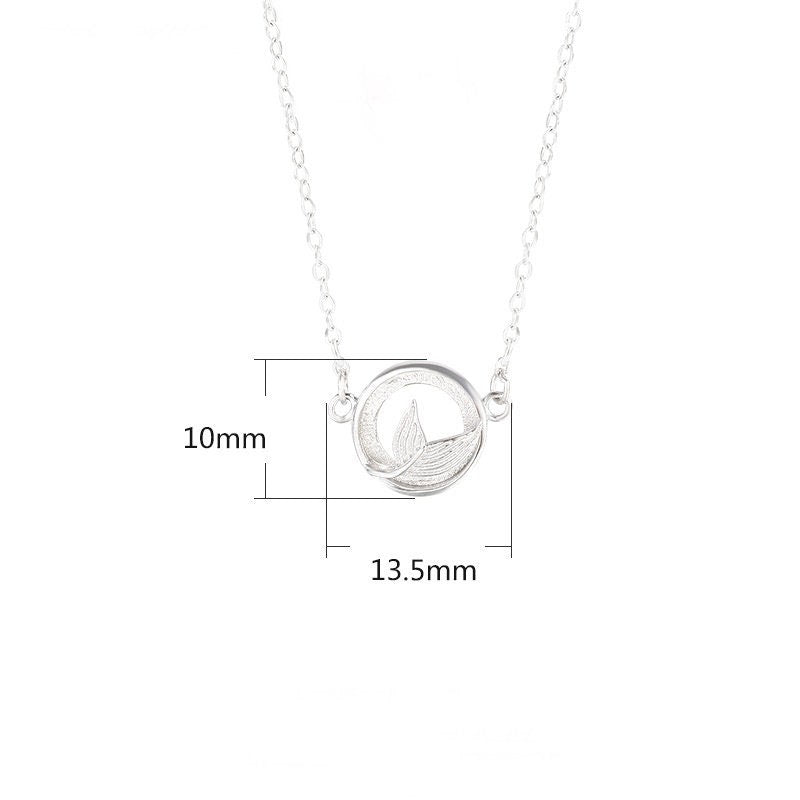 Fishtail Round Pendant Setting Base Sterling Silver White Gold Fine 925 8x8mm For One Stone Gemstone No Prongs DIY Jewelry Wholesale