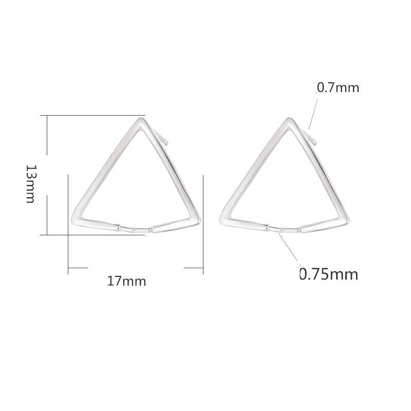 Triangle Clip Buckle Earrings Stud Setting Sterling Silver White Gold Bezel Fine 925 8-10mm For One Pearl No Prongs DIY Jewelry Wholesale