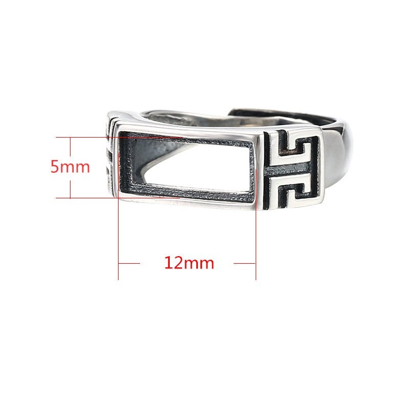 Ring Blank Setting 1pc Sterling Silver 925 East West Bezel Adjustable Retro Rectangle Base Fine 4-17mm One Stone Gemstone No Prongs