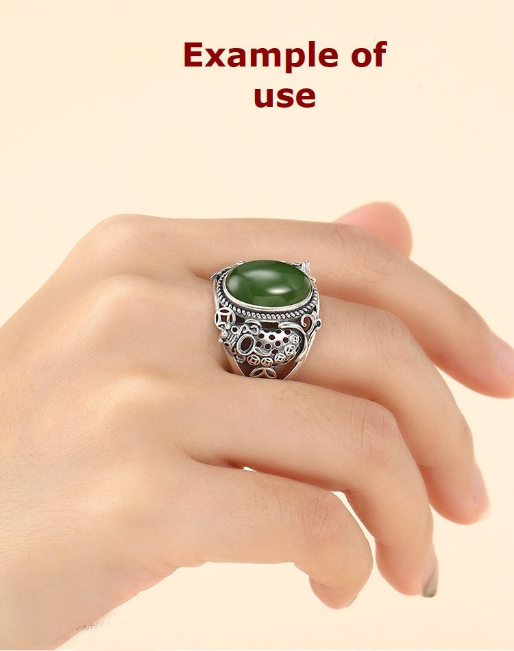 Ring Blank Setting 1pc Sterling Silver 925 Ethno Pattern Oval Base Fine 10-20mm For One Stone Gemstone Adjustable No Prongs Wholesale