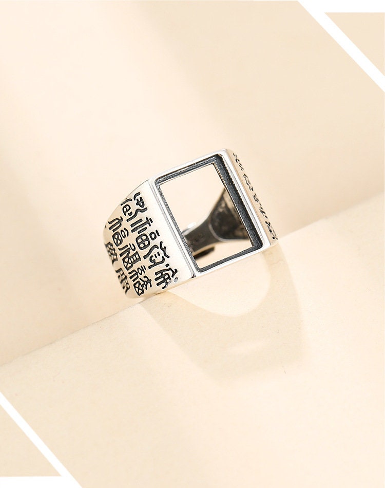 Ring Blank Setting 1pc Sterling Silver 925 Ethno Retro Rectangle Base Fine 10-20mm For One Stone Gemstone Adjustable No Prongs Wholesale