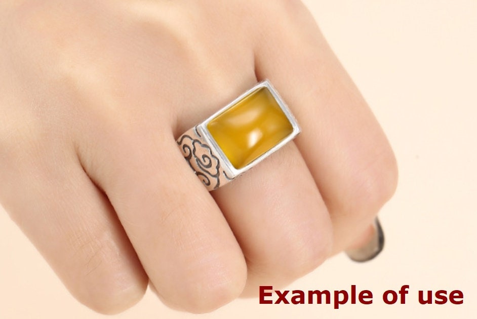 Ring Blank Setting 1pc Sterling Silver 925 Vintage Flower Pattern Rectangle Gold Fine 10-20mm For One Stone Adjustable No Prongs Wholesale