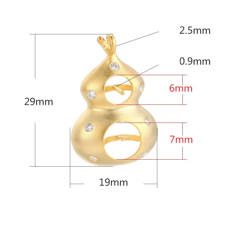 Pumpkin Round Pin Base Pendant Setting Bezel Sterling Silver Rose Gold Fine 925 6-7mm For Two Pearls Beads No Prongs DIY Jewelry Wholesale