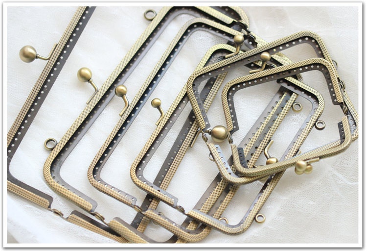 Purse Frame 2 1/2 - 8 Inches 6-20cm Antique Bronze Metal Vintage Pattern Snap Clasp Bag Sewing Clutch Handbag Making Hardware Accessories